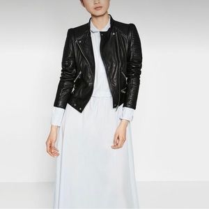 Zara Black Moto Leather Jacket